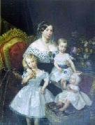 unknow artist Louise Marie Therese d'Artois, Duchess of Parma with her three children Spain oil painting artist